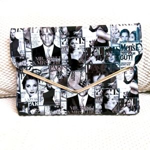 Olivia Miller Unique Newsprint Clutch